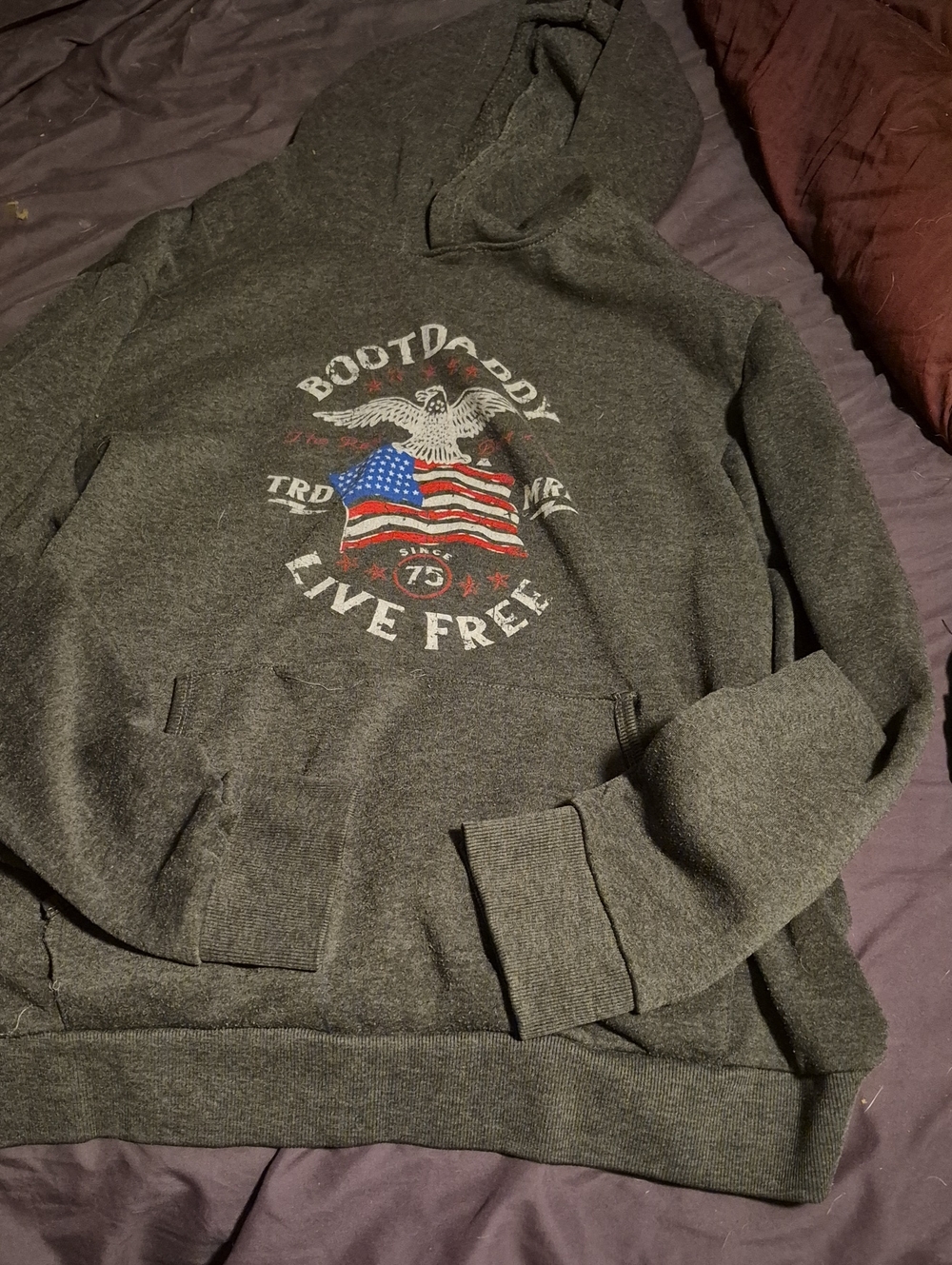 Men's Heather Gray 'Live Free' Hooded Sweatshirt